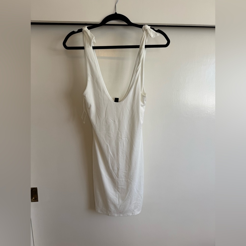 Windsor White Tie-Shoulder Bodycon Mini Dress